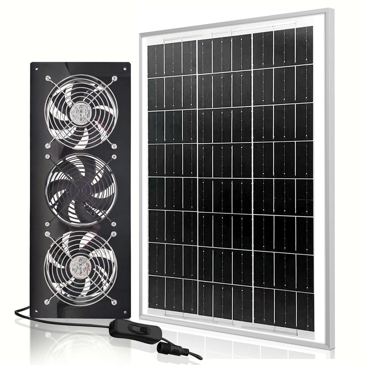 HNRLOY solar exhaust fan with 25W panel delivers efficient greenhouse ventilation.