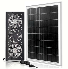 HNRLOY solar exhaust fan with 25W panel delivers efficient greenhouse ventilation.