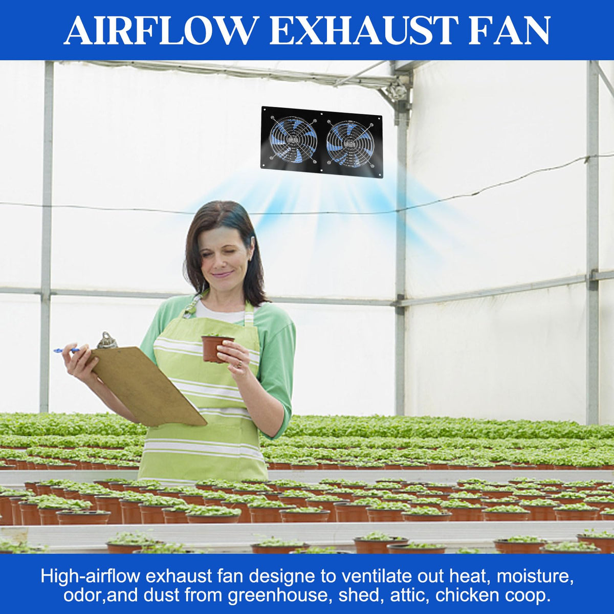 HNRLOY solar exhaust fans kit installation in minutes for greenhouse airflow.