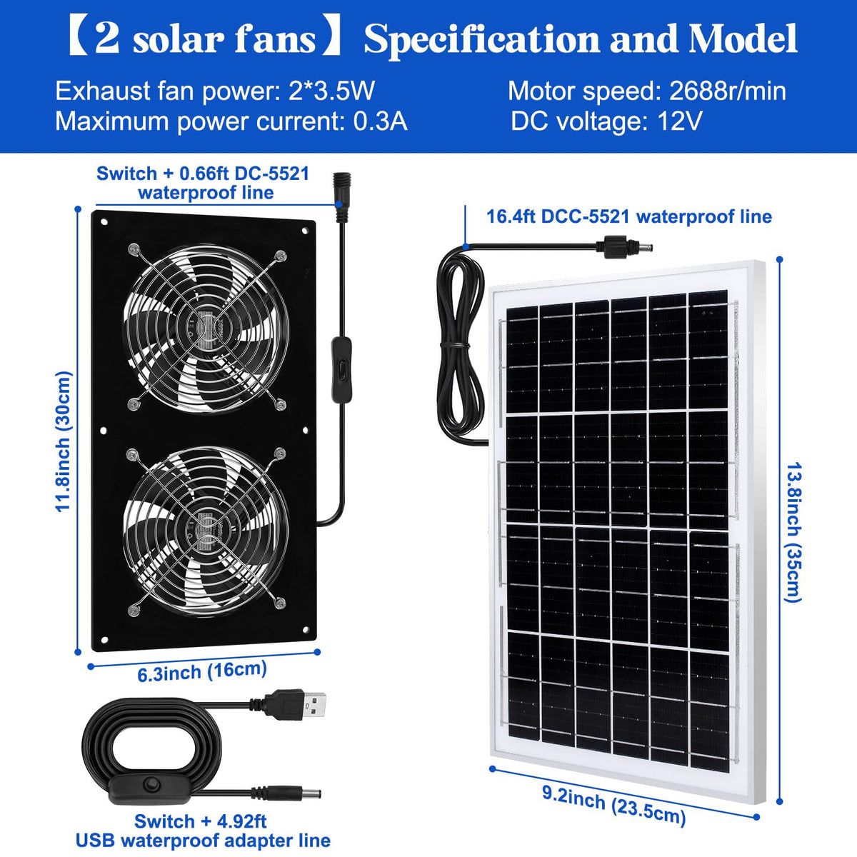 HNRLOY compact 4.72 inch fans fit tight spaces.