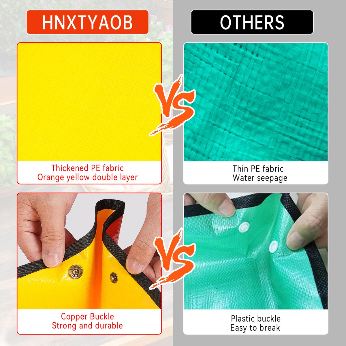 HNXTYAOB foldable design showing compact storage after gardening tasks.