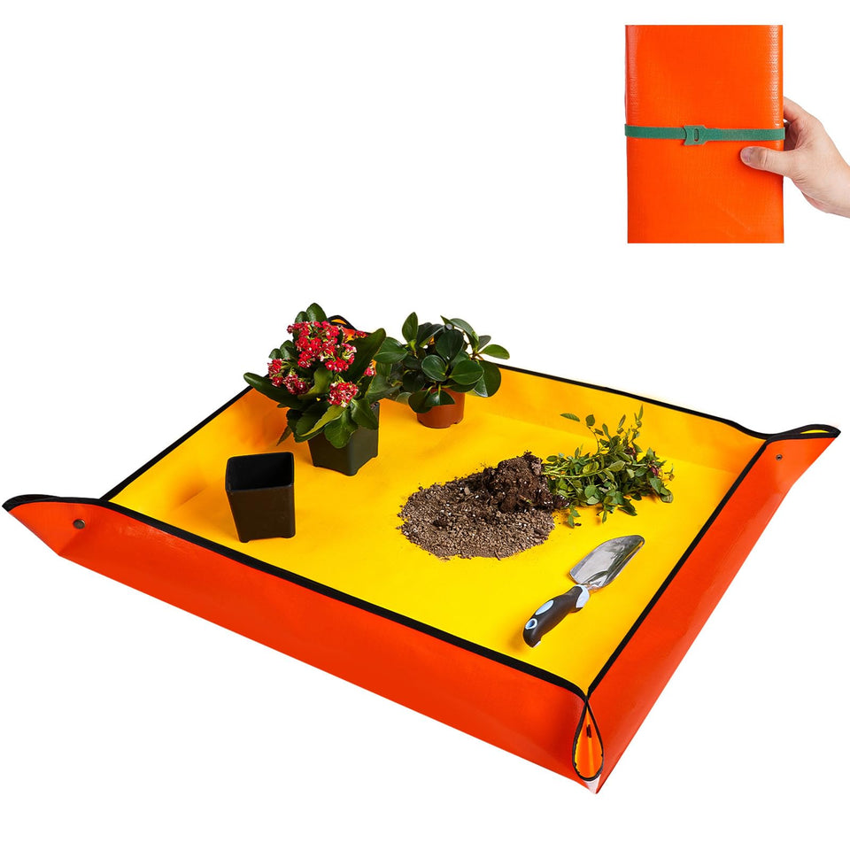HNXTYAOB potting mat laid flat for a tidy gardening workspace.