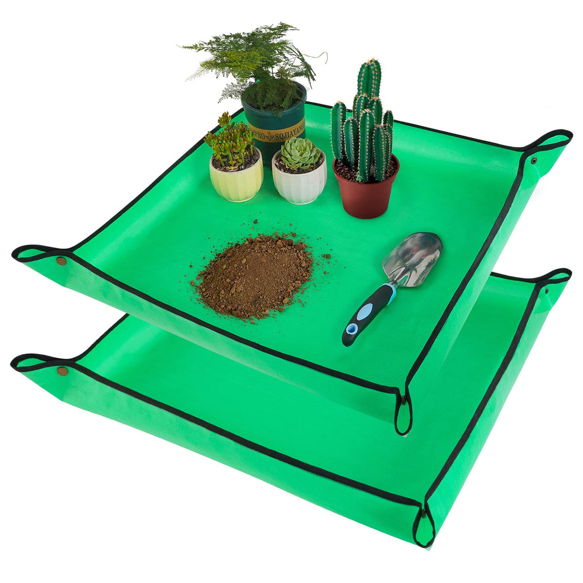 HNXTYAOB repotting mat 27x27 folded neatly for compact storage and mess control
