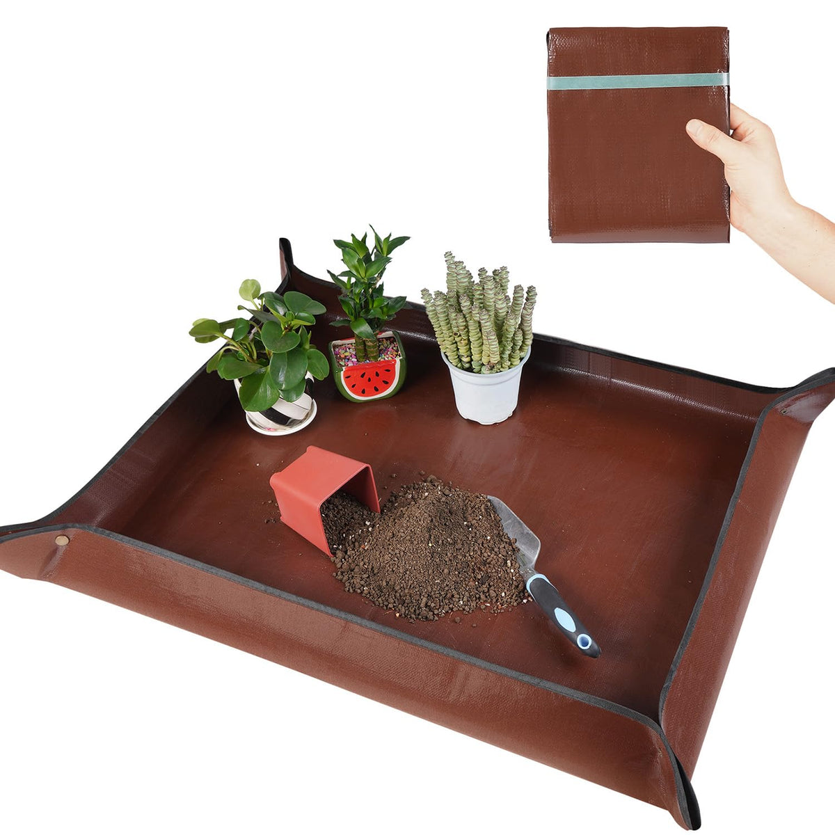 HNXTYAOB repotting mat assembled for tidy transplant workflow