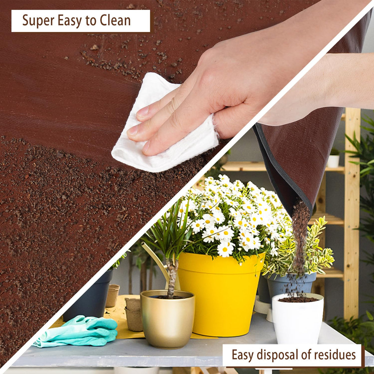 HNXTYAOB repotting mat designed to simplify cleanup after dirt spills