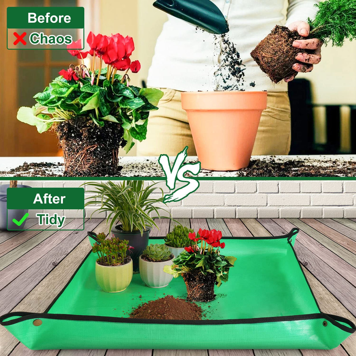 HNXTYAOB waterproof repotting mat 27x27 protecting countertops from soil and spills
