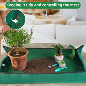 HNXTYAOB foldable repotting mat folds compactly for easy storage after gardening