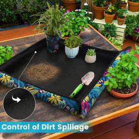 HNXTYAOB Repotting Mat suitable for counter-use with multiple planters.