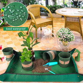 HNXTYAOB repotting mat demonstrates waterproof protection for indoor transplanting