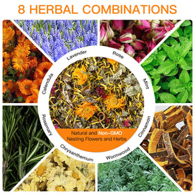 HoazHoald dried herbs and flowers for nesting creates chemical-free coop ambiance.
