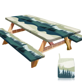 HobbLab picnic table cover with built-in pocket keeps essentials organized during outdoor meals.