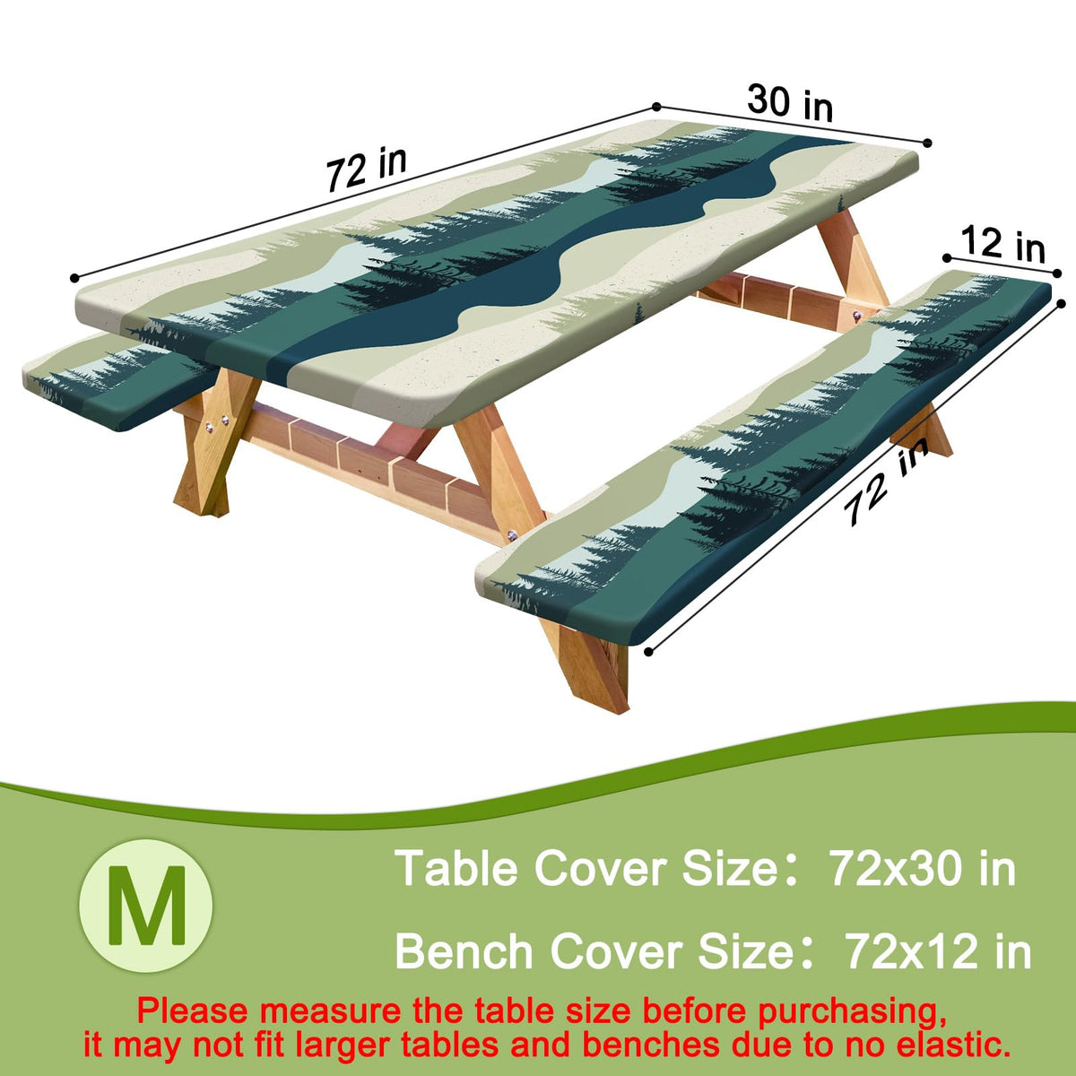 HobbLab picnic table cover elastic edges provide secure fit on uneven or windy days.