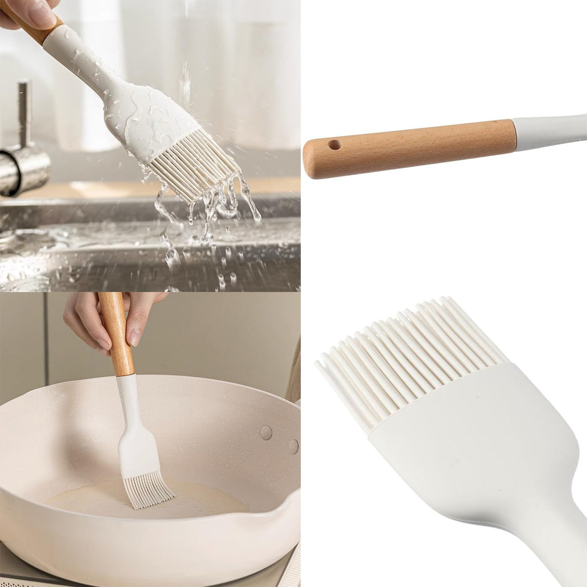 hobbyme oil brush wooden handle for easy cleaning after use.