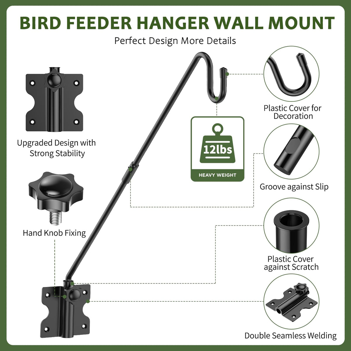 HOBITSTARX deck hook rail hanger enables 360-degree rotation for versatile outdoor hanging