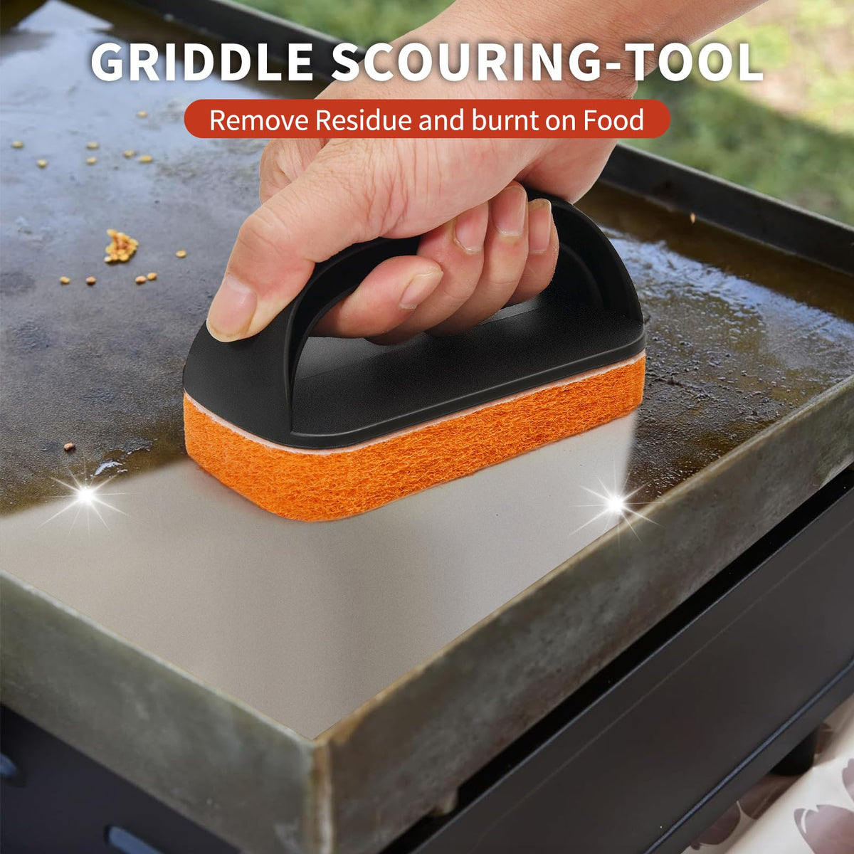 HOBITSTARX flat-top grill scraper for fast, durable cleanup