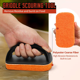 HOBITSTARX griddle bricks with handle orange tackling burnt-on residue