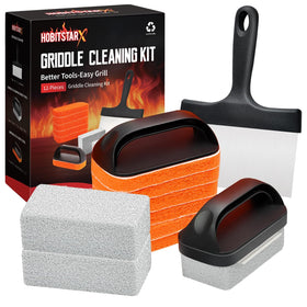 HOBITSTARX griddle scraper orange for quick post-cook grease removal