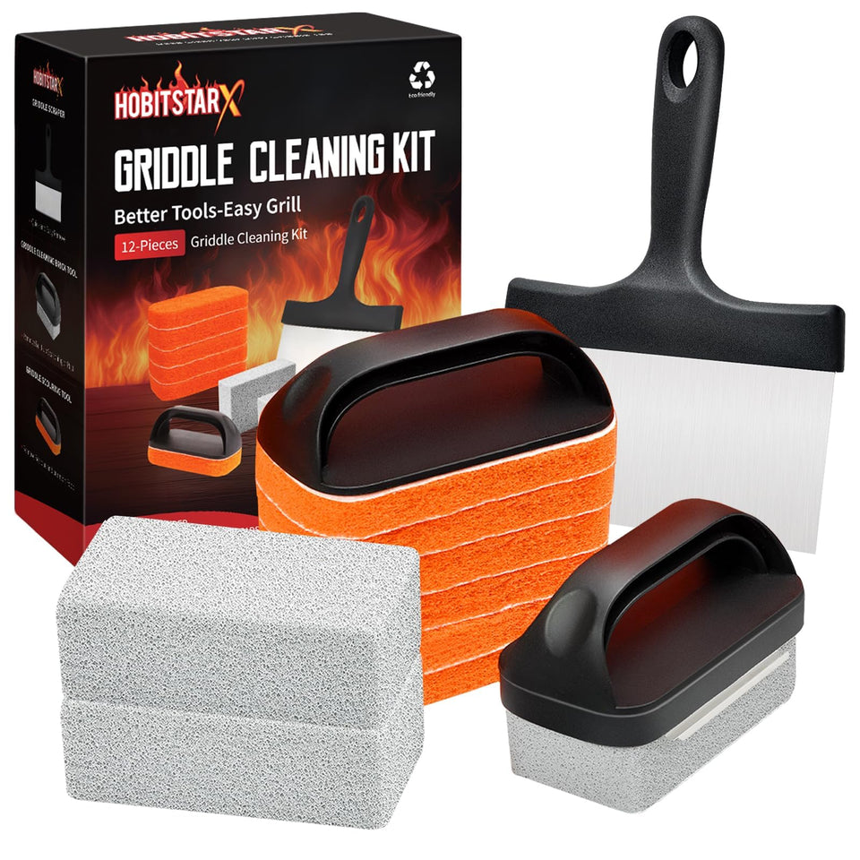 HOBITSTARX griddle scraper orange for quick post-cook grease removal