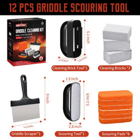 HOBITSTARX griddle top cleaning orange kit in use