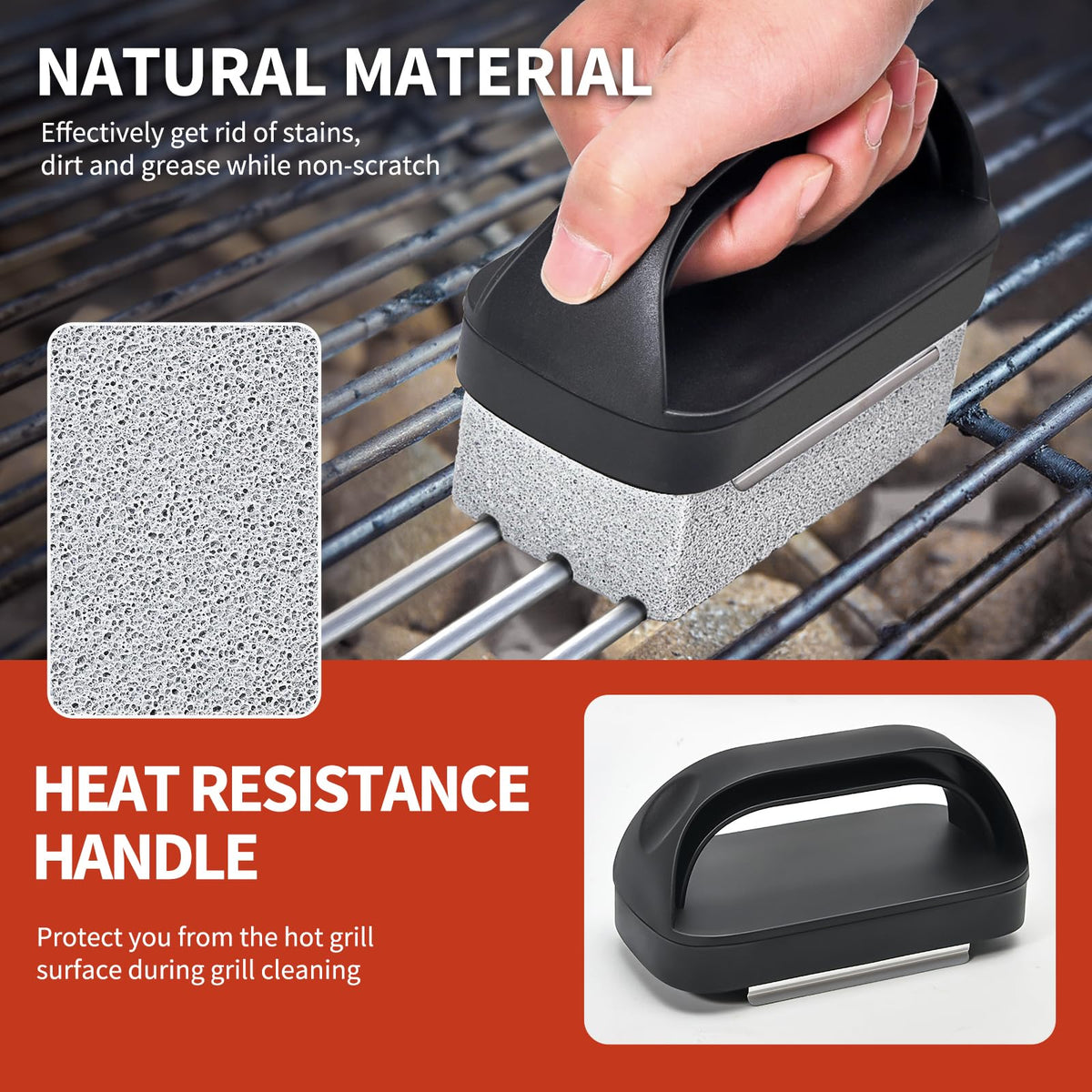 HOBITSTARX natural pumice brick removes grime safely