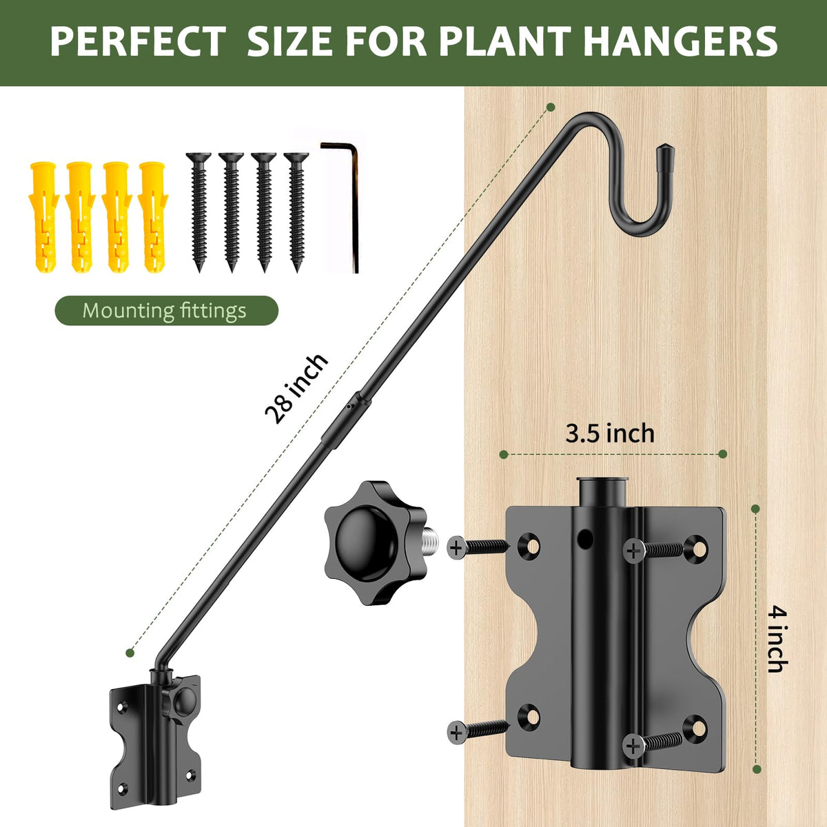 HOBITSTARX plant hanger with extended reach supports baskets and pots safely