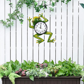 HOBYLUBY frog outdoor clock shows temperature and humidity for outdoor comfort planning