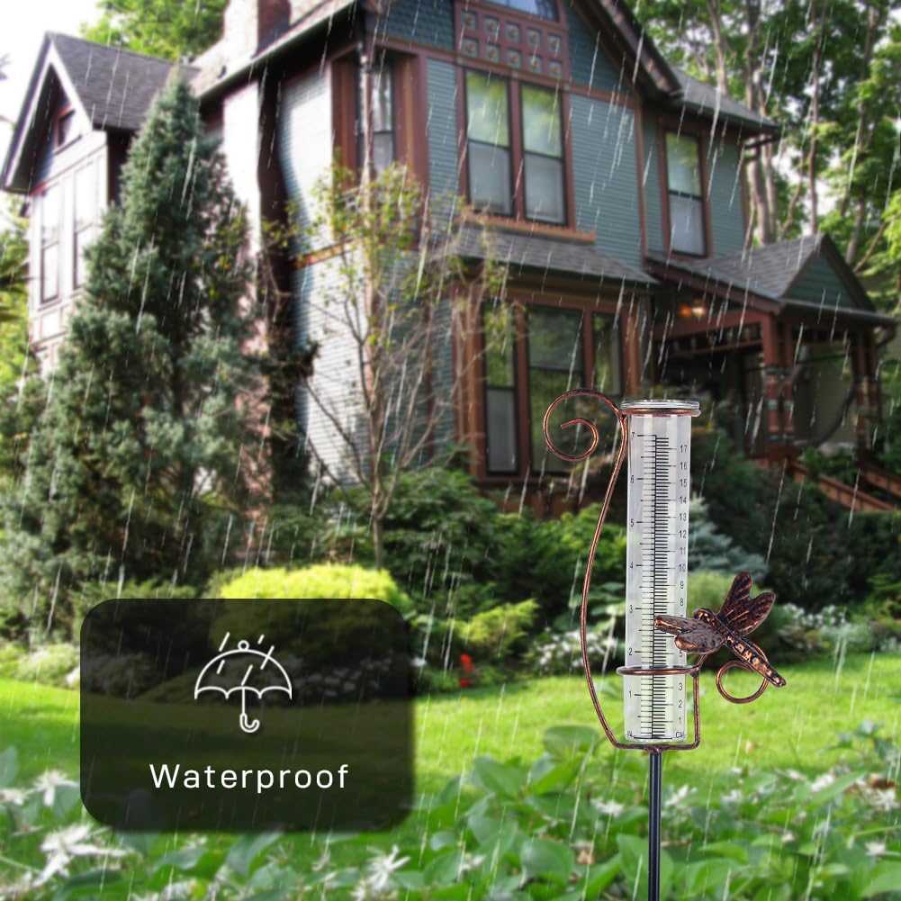 HOBYLUBY dragonfly stand supports stable weather measurement in yard.