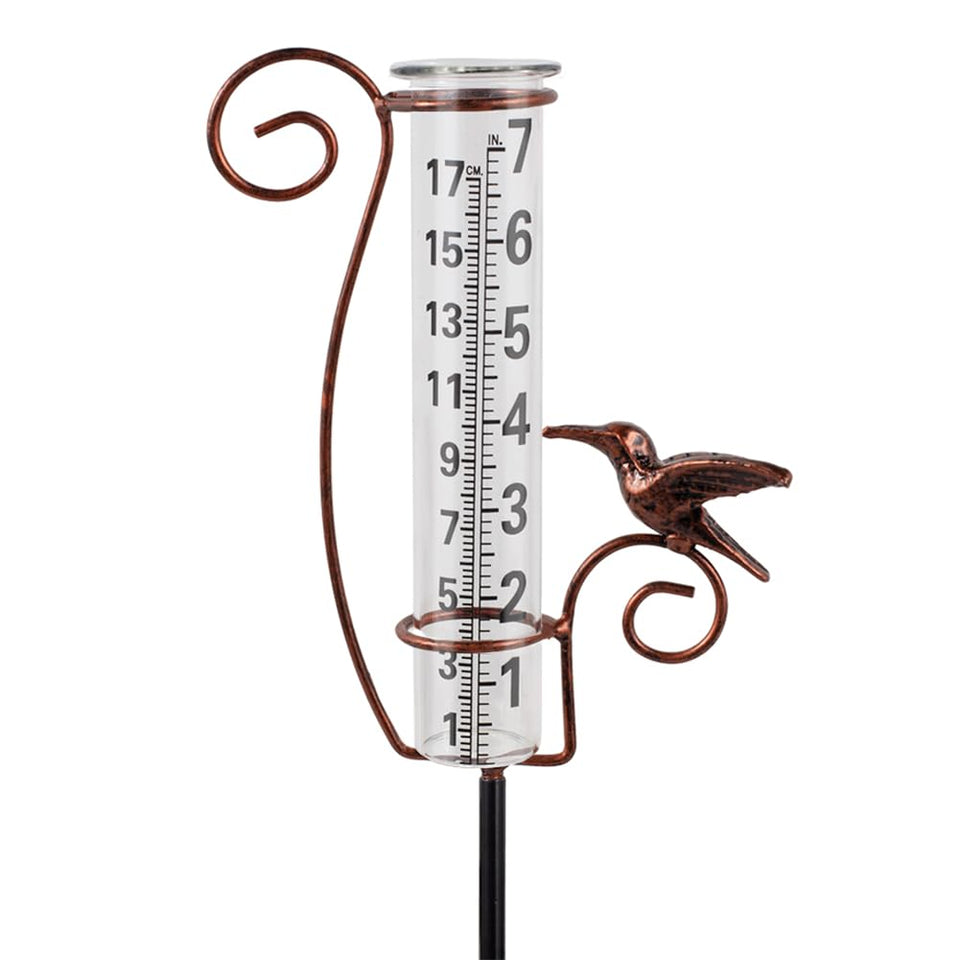 HOBYLUBY rain gauge 7-inch glass-tube displays large numbers for easy garden watering.