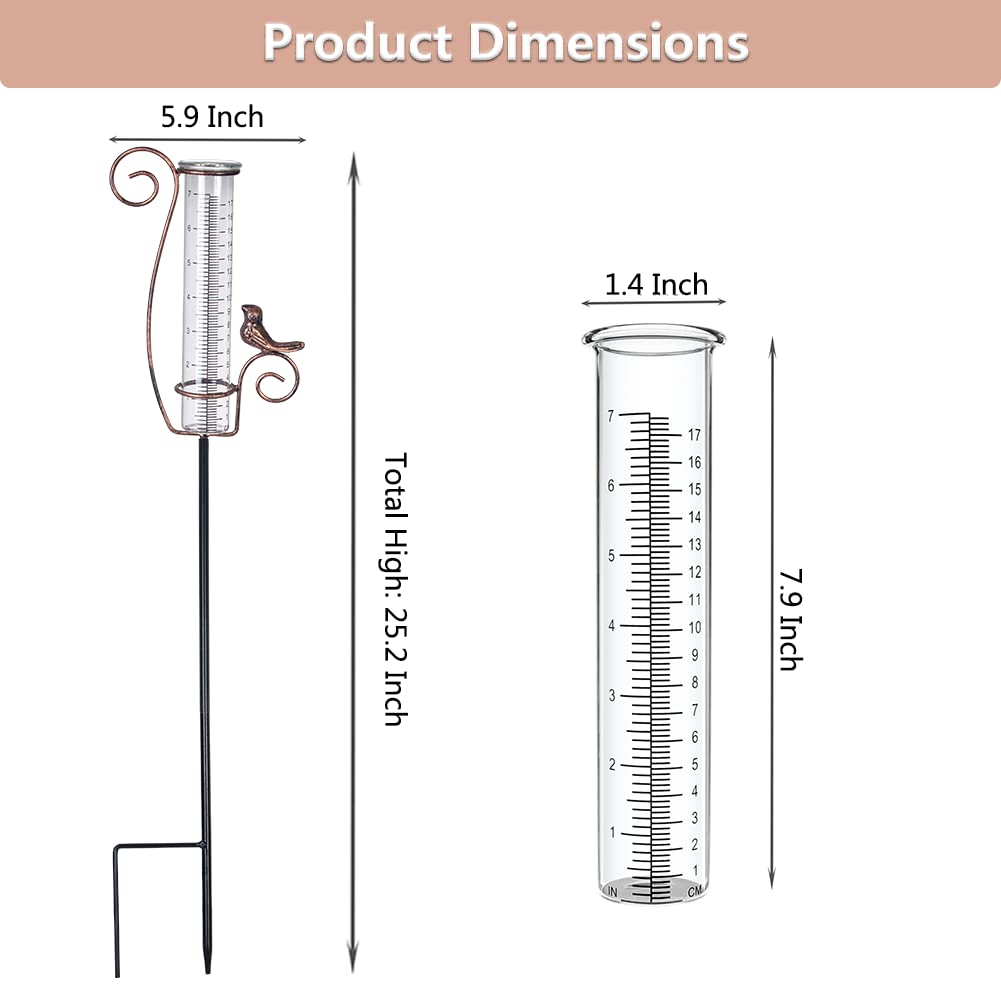 HOBYLUBY rain gauge metal bracket provides sturdy outdoor mounting for accurate readings