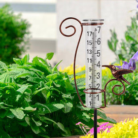 HOBYLUBY sturdy metal bracket resists wind, keeping the gauge upright in changing weather.