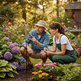 HOBYLUBY rain gauge in yard decor blends function with charming garden aesthetics