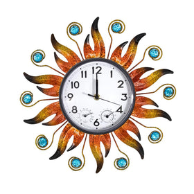 HOBYLUBY sun outdoor clock on wall, decorative and precise timekeeping