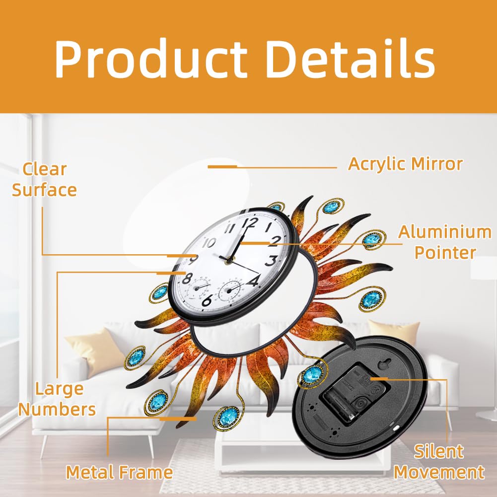 HOBYLUBY sun outdoor clock hygrometer reading for humidity