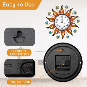 HOBYLUBY sun outdoor clock with sturdy metal frame outdoors