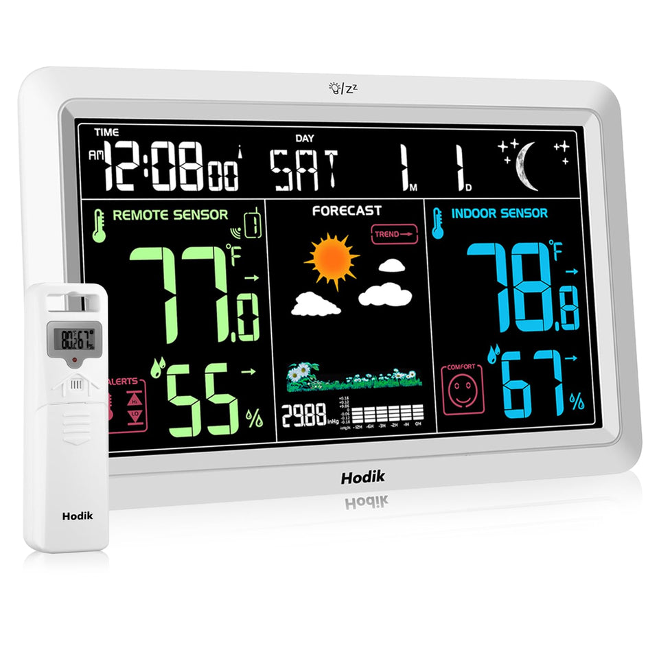 HODIK weather station with a large 7.5-inch display for easy at-a-glance readings
