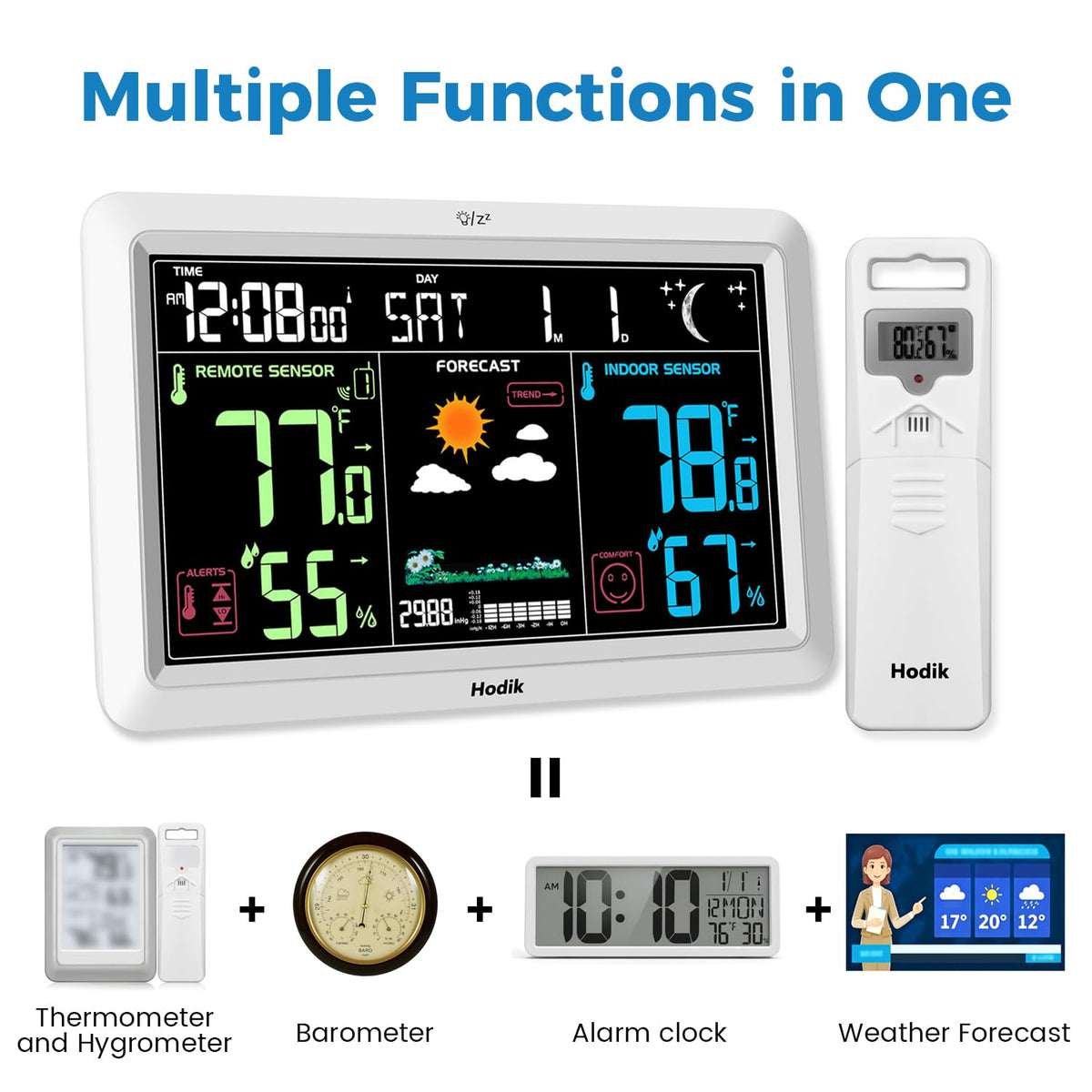 HODIK weather station uses WWVB atomic clock to stay accurate across time zones