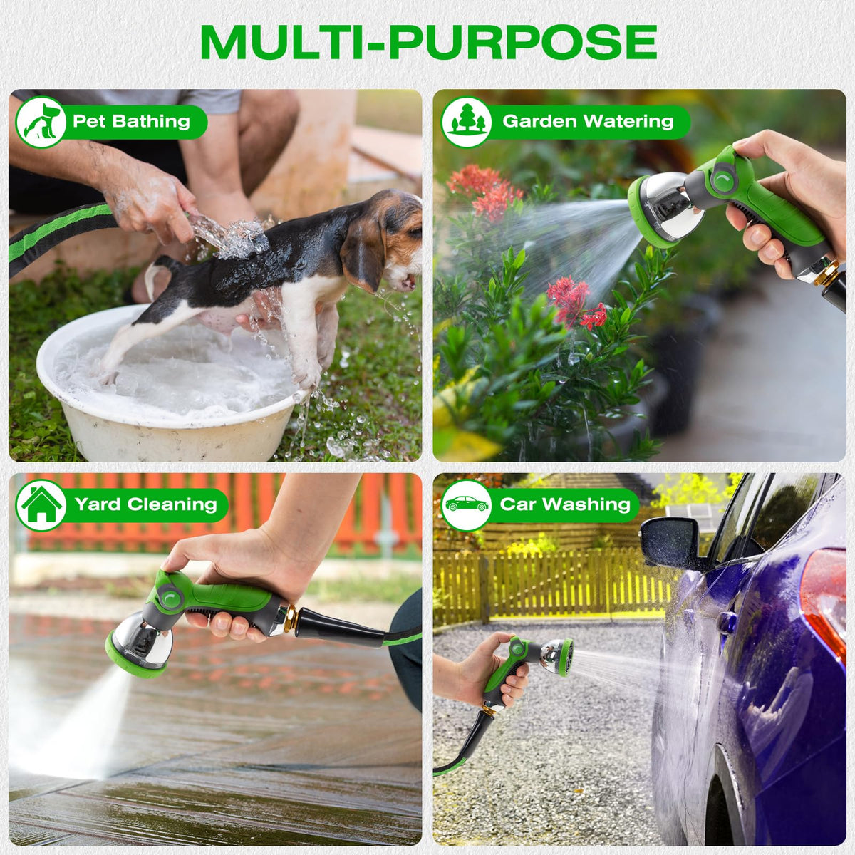 HODUP 75FT hose ideal for garden watering and patio cleaning.
