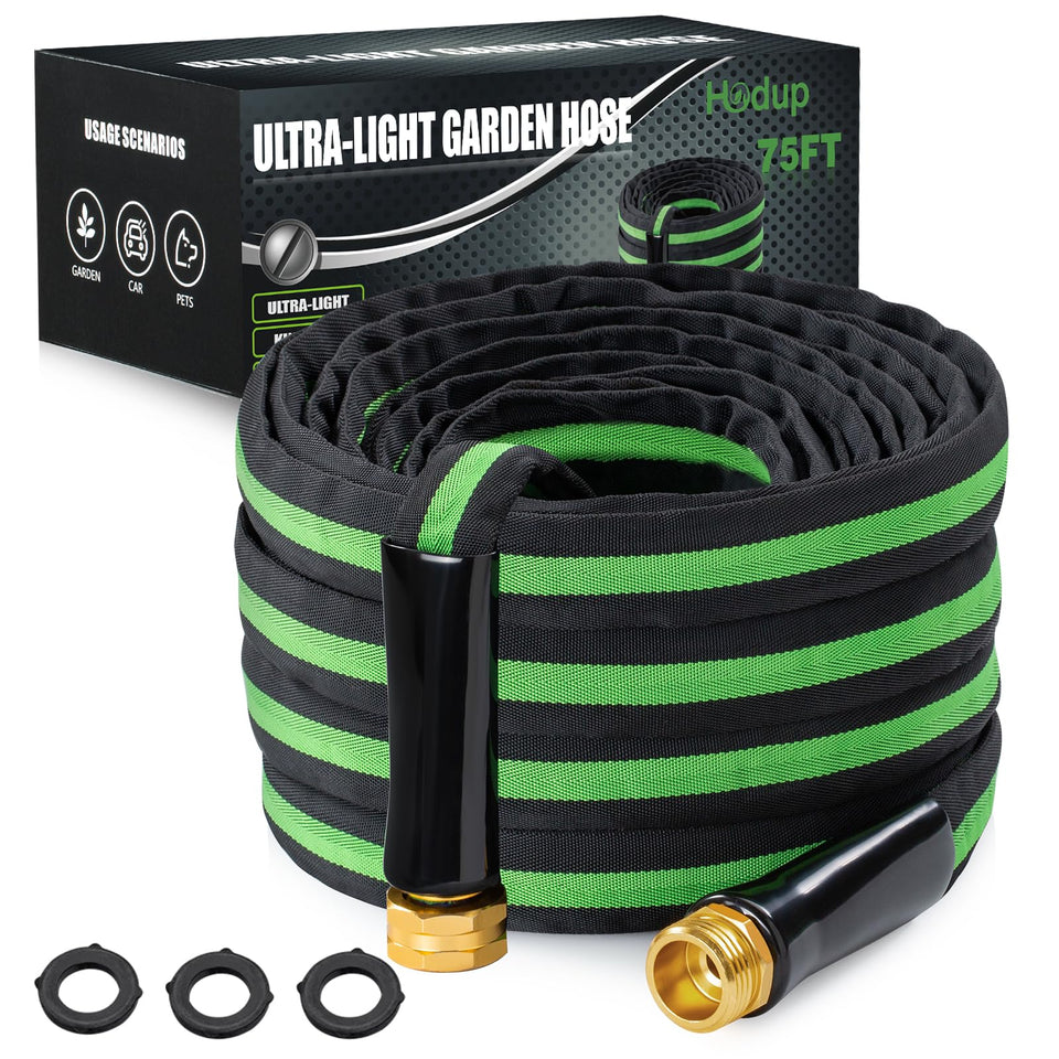 HODUP 75FT hose coiled for easy storage and quick setup.