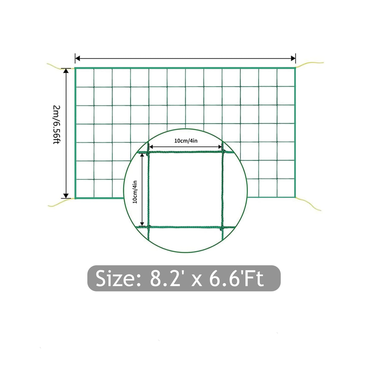 HOECMRHP 4-inch mesh square supports tendable access to vines.