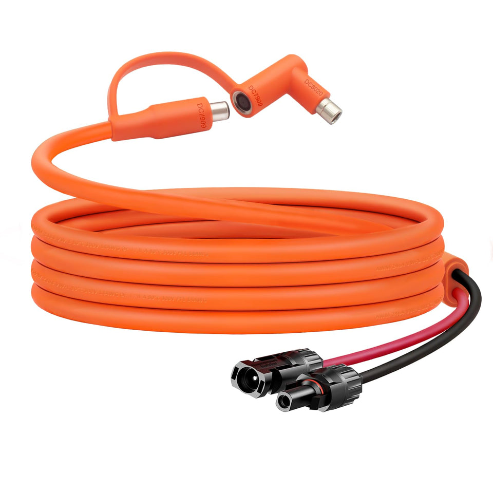 Hoeine 10ft MC4 to 8mm adapter cable enabling solar panel to power station connections.