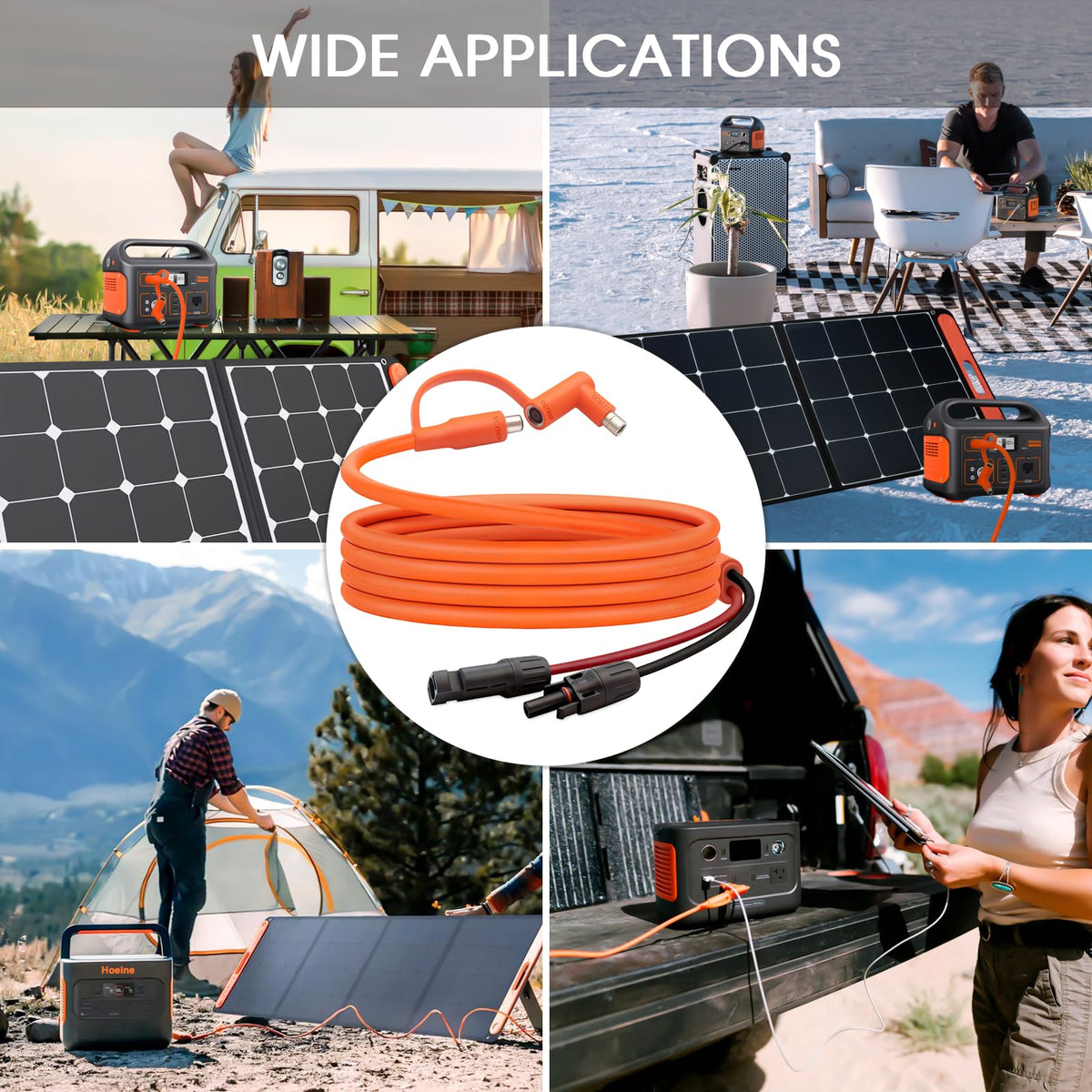 Hoeine 1x10ft solar panel cable packed for quick setup and tidy organization.