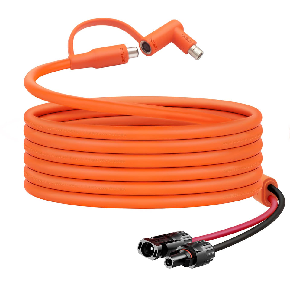 Hoeine 20ft MC4 to 8mm adapter cable connecting Jackery for off-grid charging