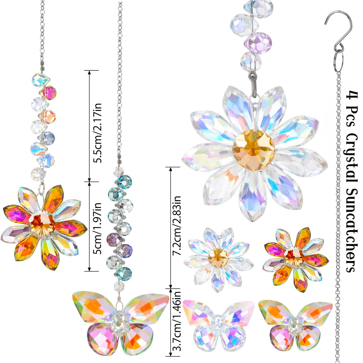 Hoemwarm crystal suncatchers window hanging in stylish setup