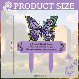 Hoemwarm mom-dad memorial marker with butterfly heart design