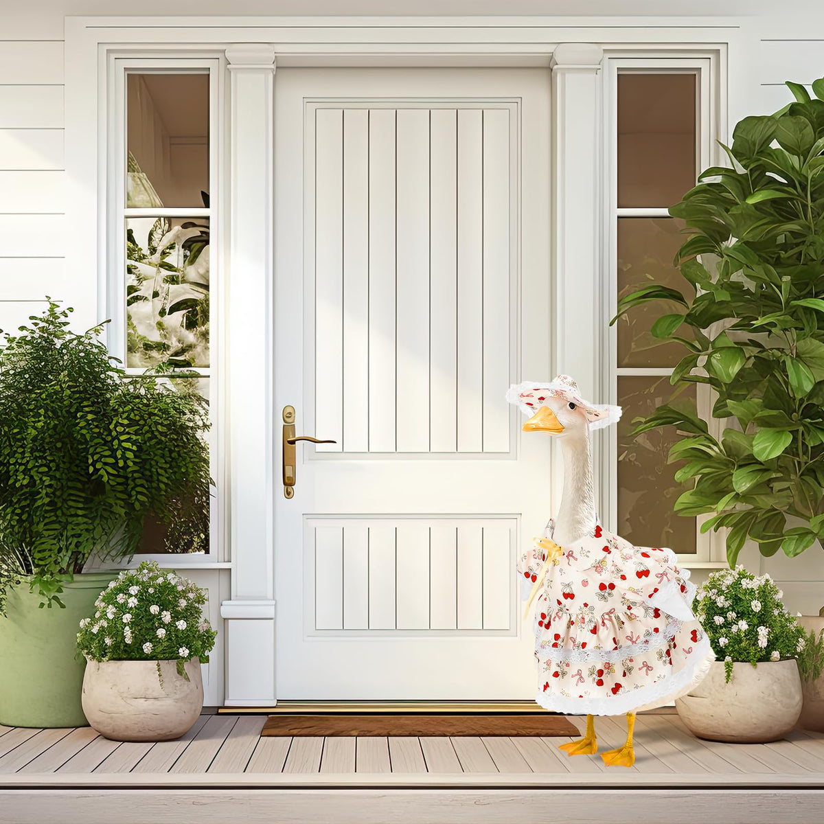 Hoemwarm outdoor goose decor setup ideal for porch or patio scenes