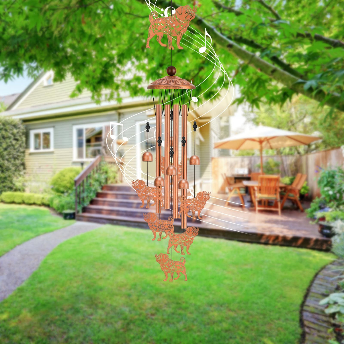Hoemwarm wind chime serves as a memorial keepsake for dog lovers.