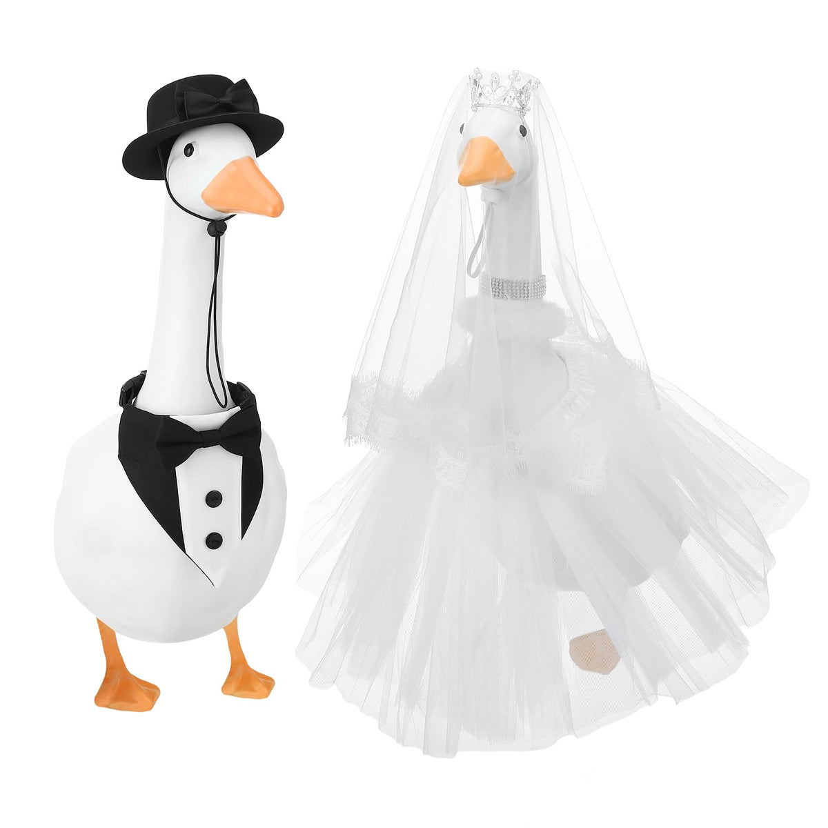Hoemwarm outdoor goose decor elevates garden scenes with whimsical flair