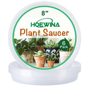 Hoewina 8-inch plant saucer heavy-duty tray protects surfaces and supports large pots