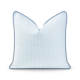 Hofdeco Premium coastal Hampton stripe pillow cover front view, ideal for outdoor seating