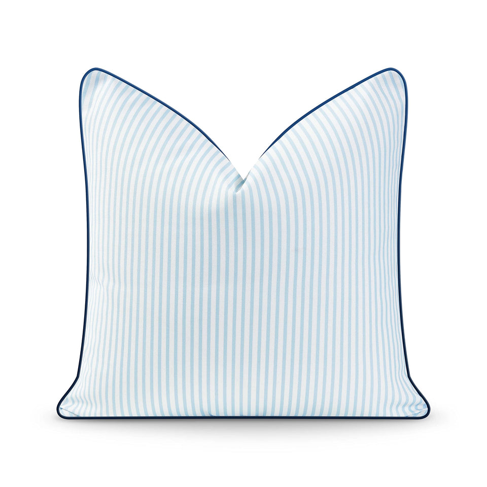 Hofdeco Premium coastal Hampton stripe pillow cover front view, ideal for outdoor seating